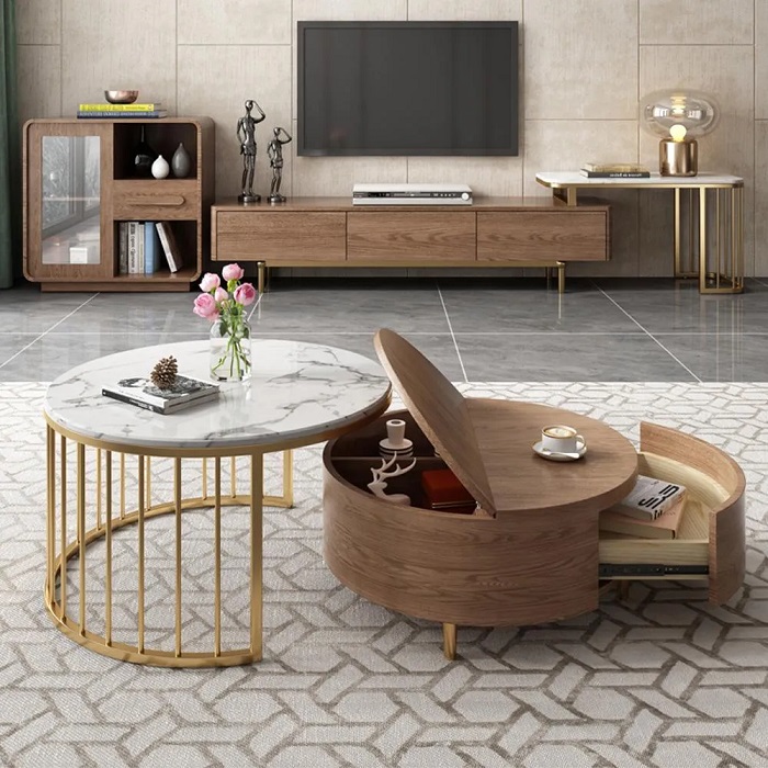 10 Best Coffee Tables For Small Spaces 10 Best Coffee Tables For Small Spaces, Modern Round Coffee Table With Storage White Stone Nesting