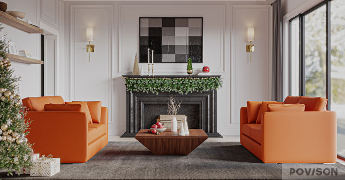 Modern Living Room Christmas Decoration