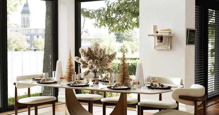 Hobart - Black Rectangular Sintered Stone Dining Table for 5