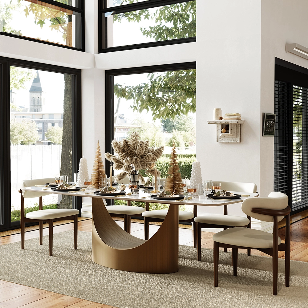 Hobart - Black Rectangular Sintered Stone Dining Table for 5