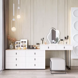 Corner Retractable Makeup Vanity Table Set