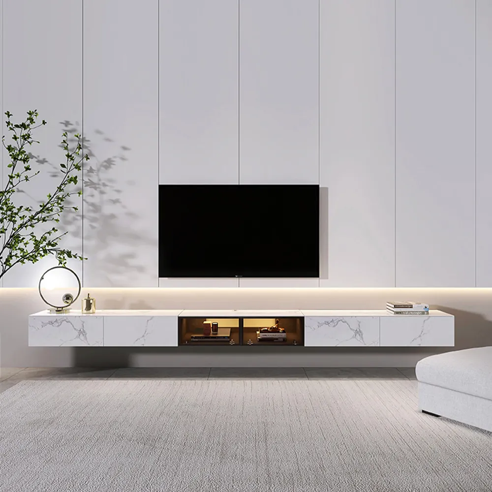 White Floating Entertainment Center