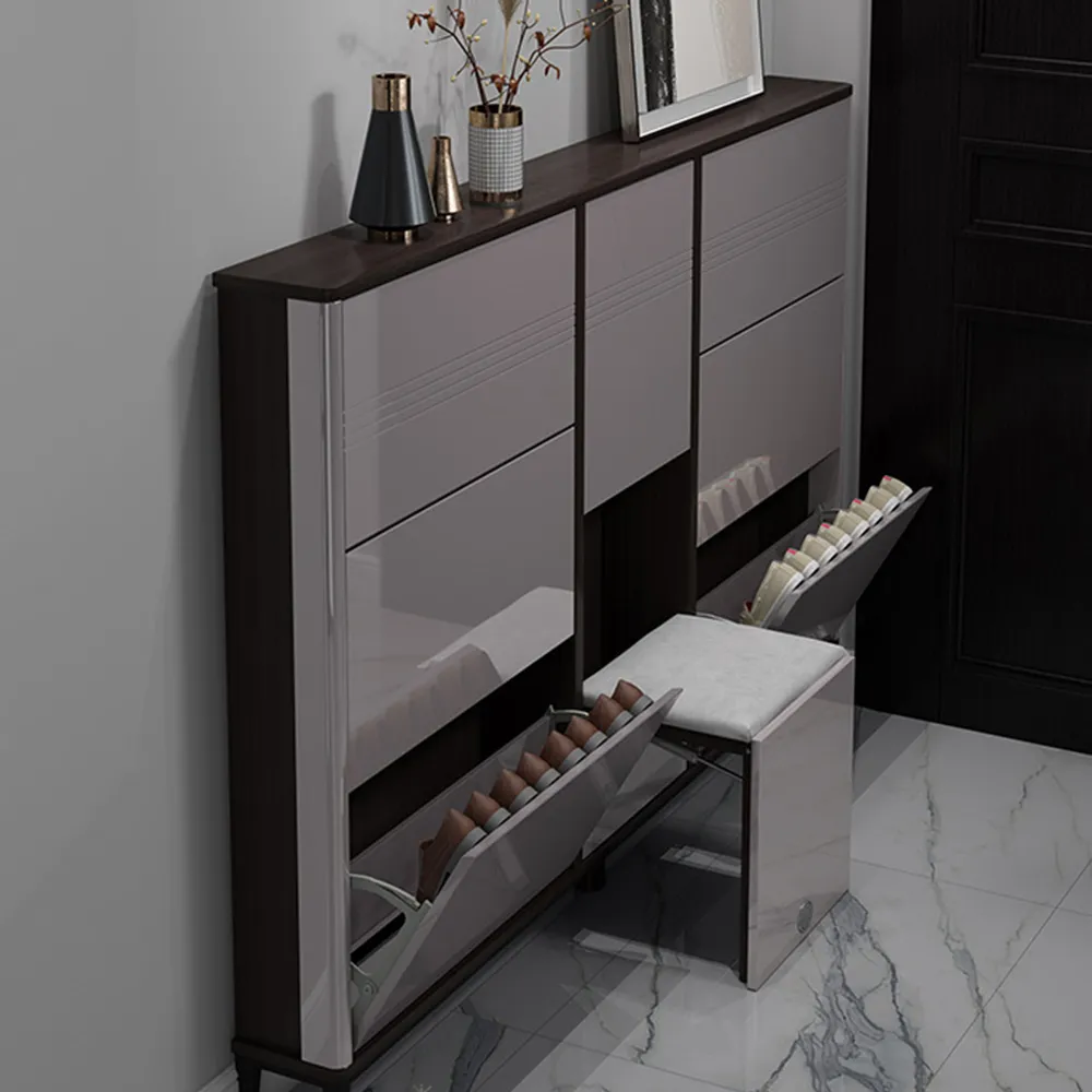 Ultra-thin Shoe Cabinet with Stool