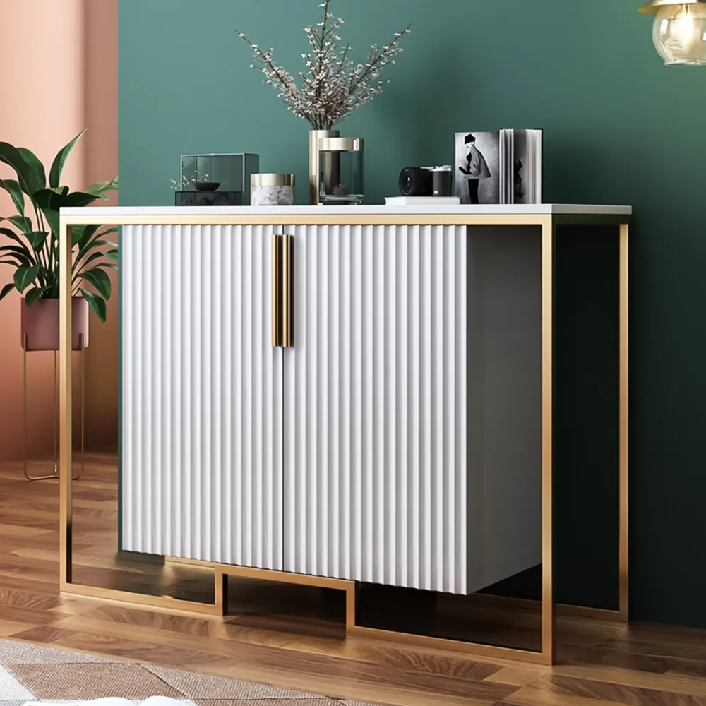 Elegant White 2-Door Side Cabinet