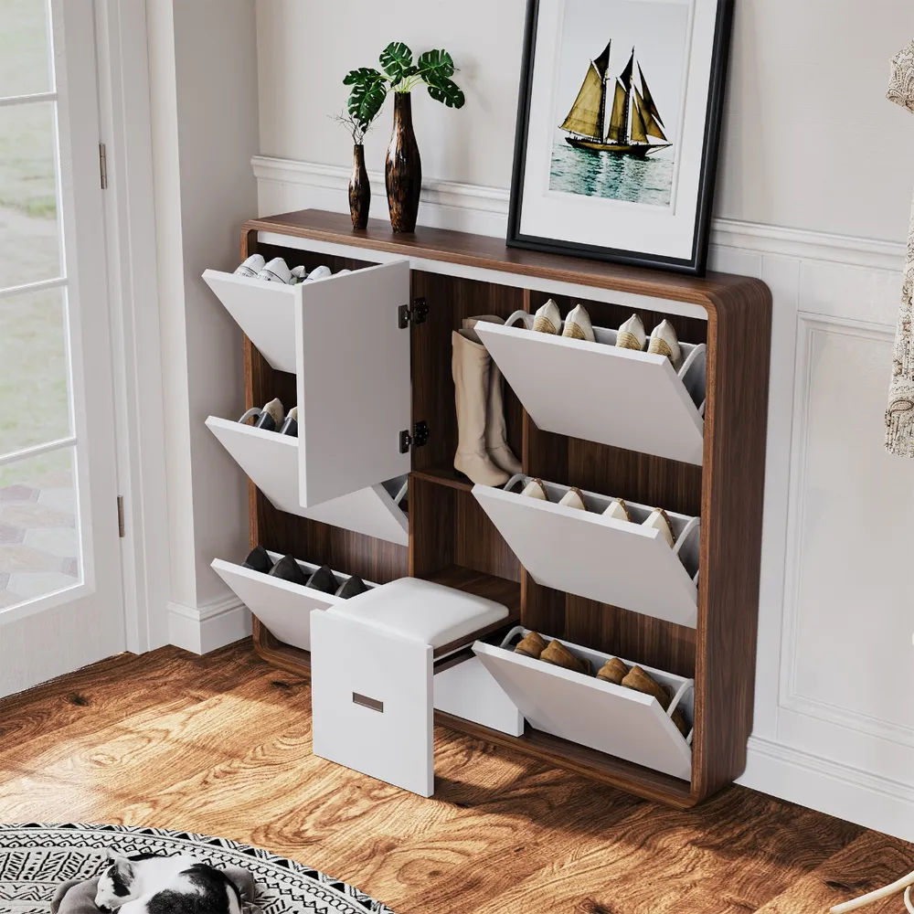 Modern White Thin Cabinet for Hallway