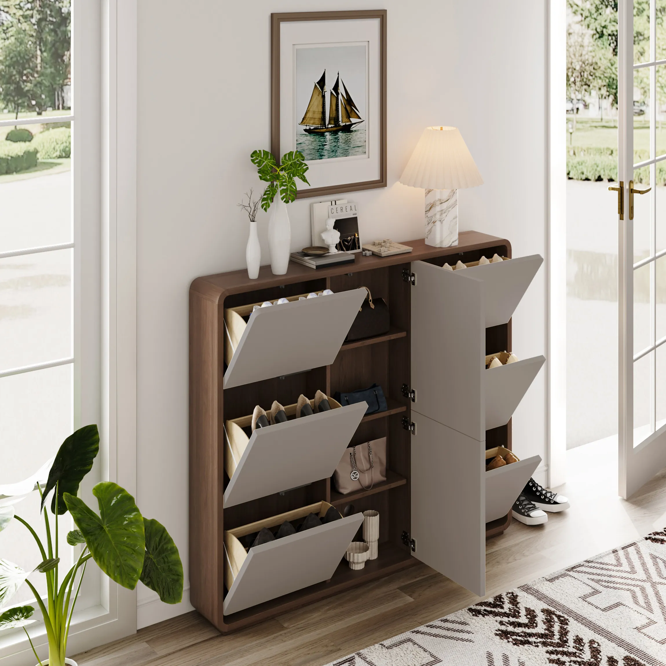 Freestanding Shoe Cabinet without Legs