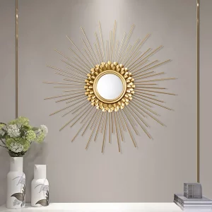 Golden Sunburst Wall Mirror