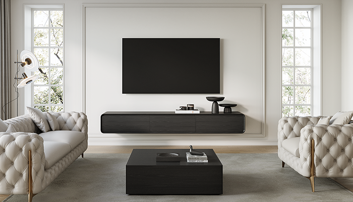 White Walls with Black Furniture