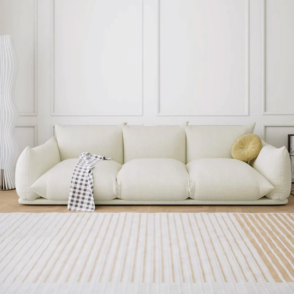 White Lambskin Sofa for White Walls