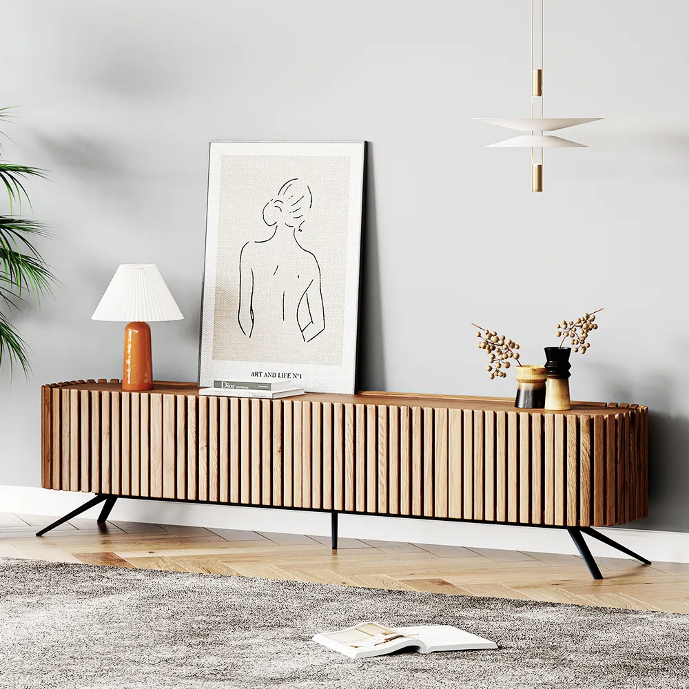 Mid Century Modern Wooden Media Console
