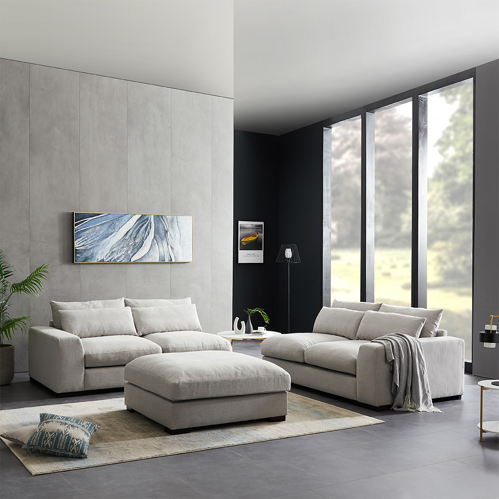 Light Gray Couch with Deep Seating