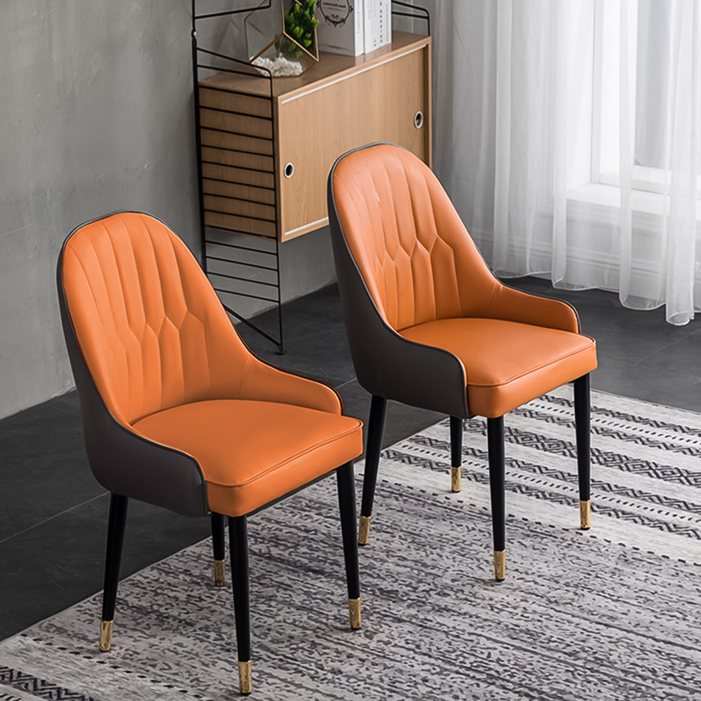 Orange Side Chairs With PU Leather