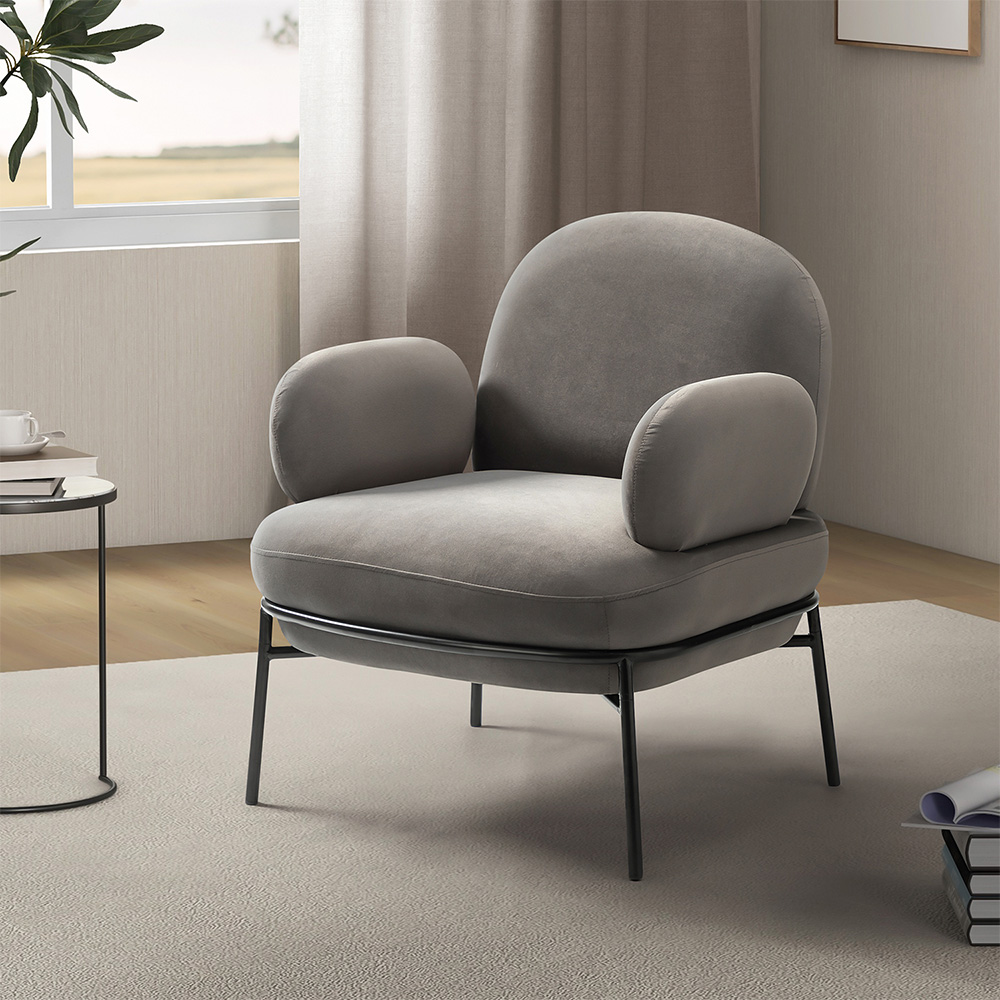 Velvet Chair with Black Legs