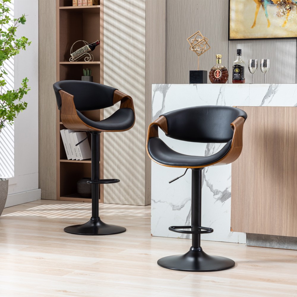 Black Modern Swivel Counter Stool