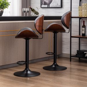 Black PU Leather Bar Stools