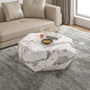 Diamond-Shape Marble Coffee Table
