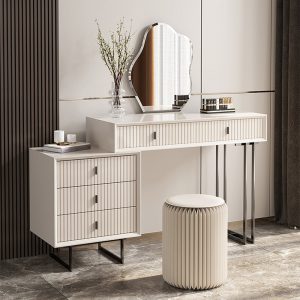 Modern White Makeup Vanity Table Set