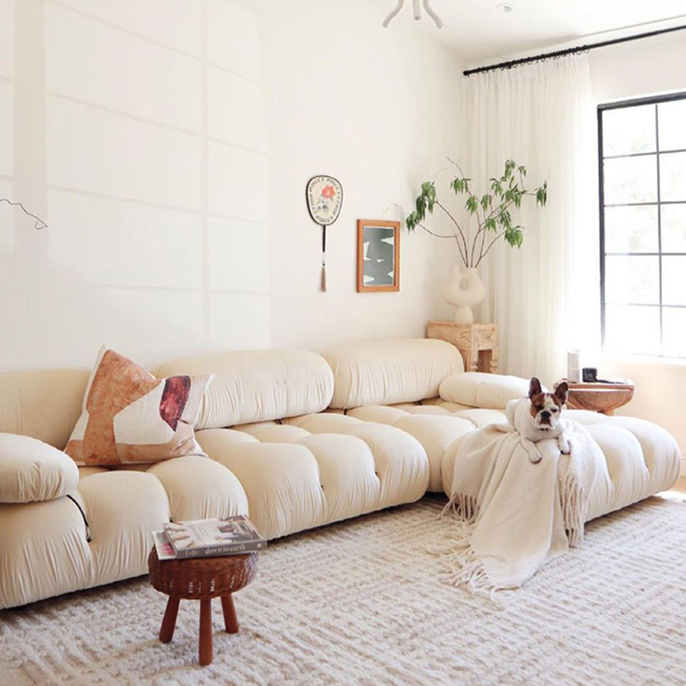 L-Shaped Cream Sofa