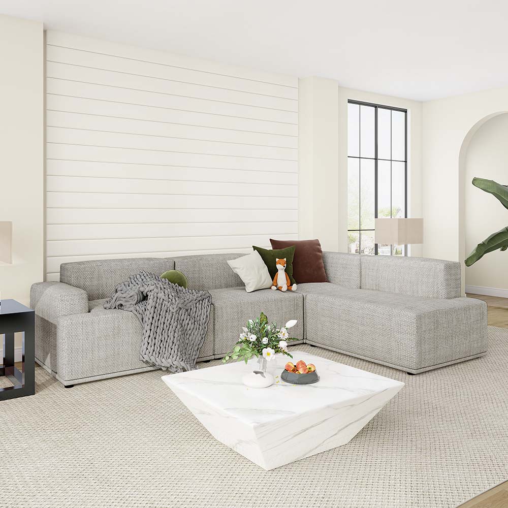White Table for Grey Sectional Couch