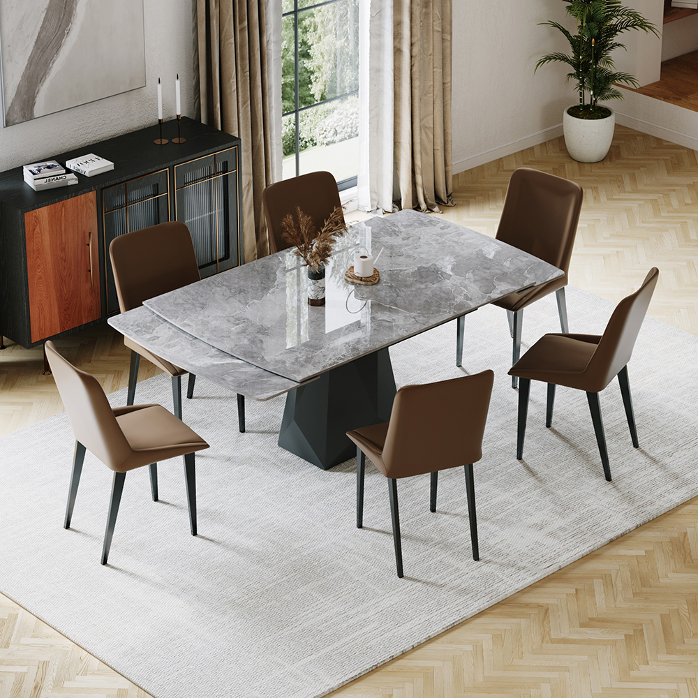 Extendable Rectangular Table with Leaf