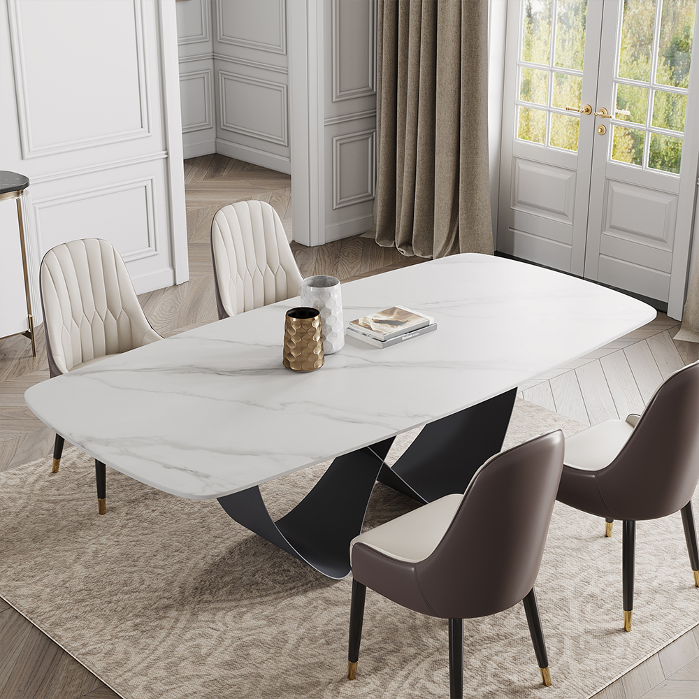 White Dining Table with Butterfly Base