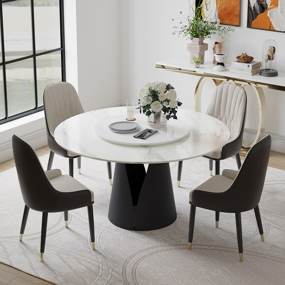 Round Dining Table with Lazy Susan