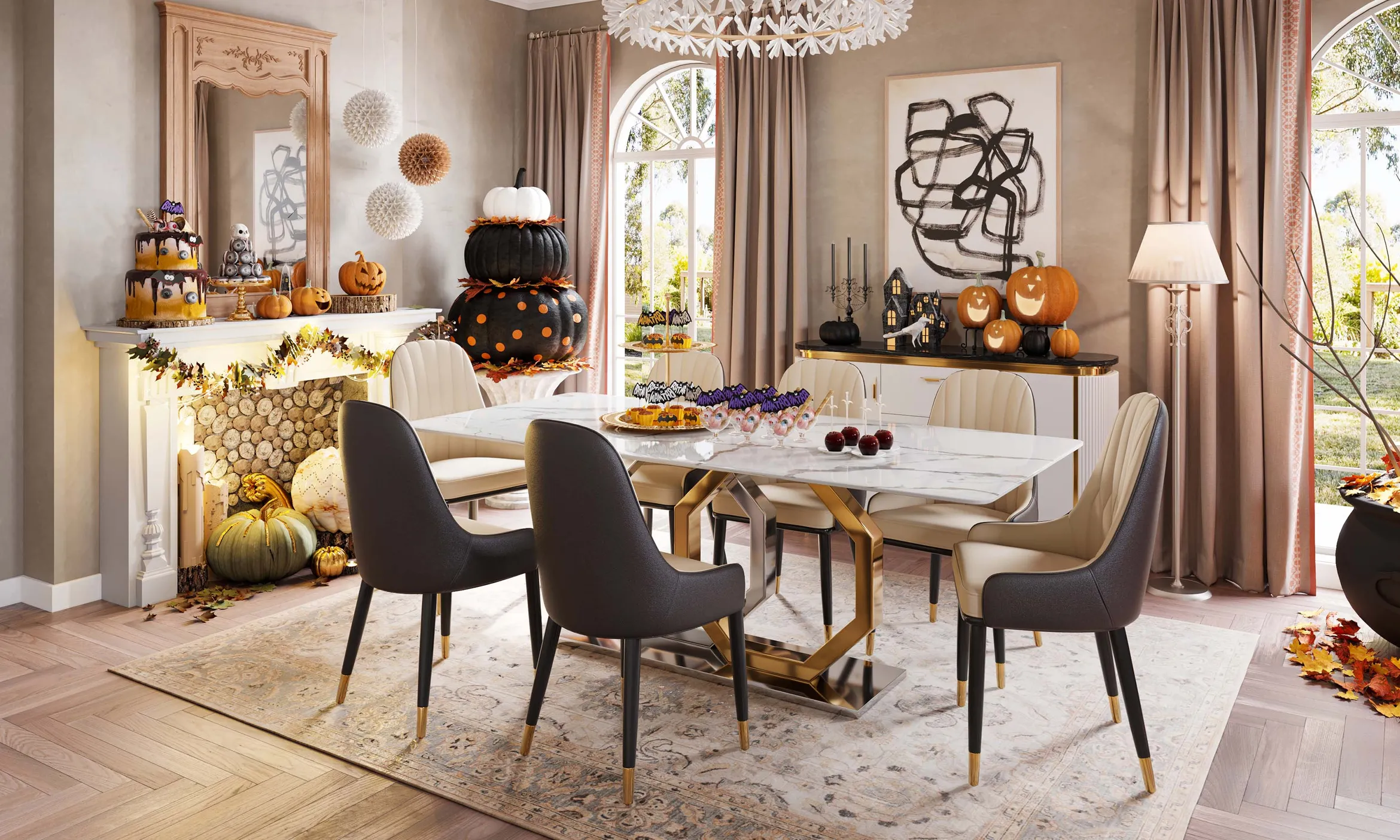 Halloween Dining Table Setting