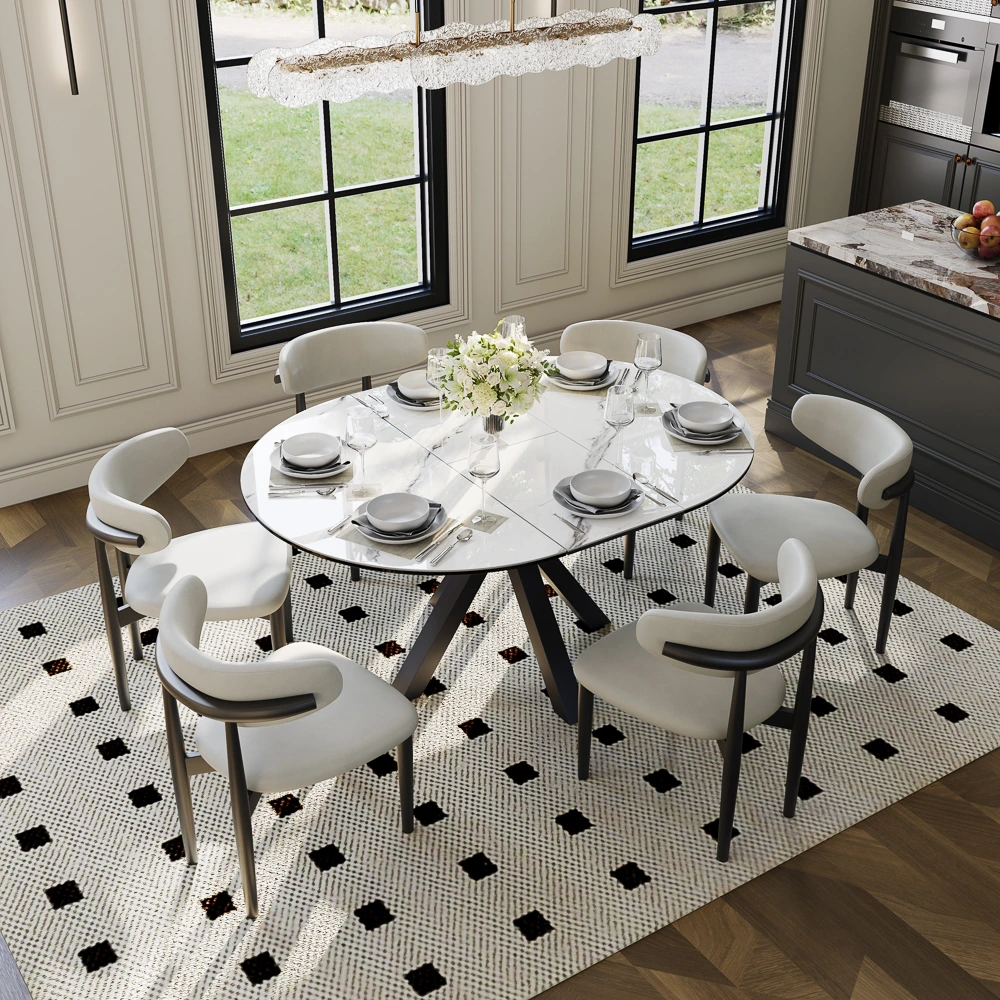 Hector - Oval Sintered Stone Extendable Dining Table