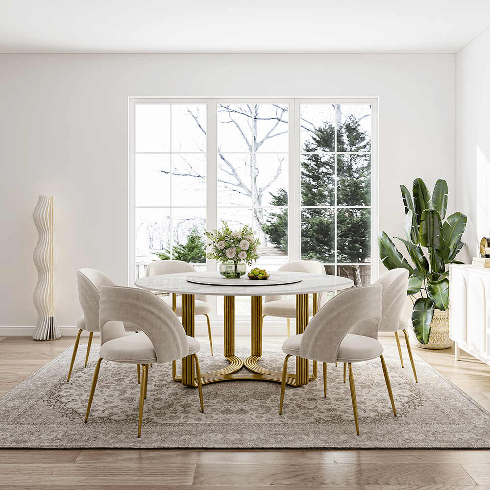 White Table with Golden Legs