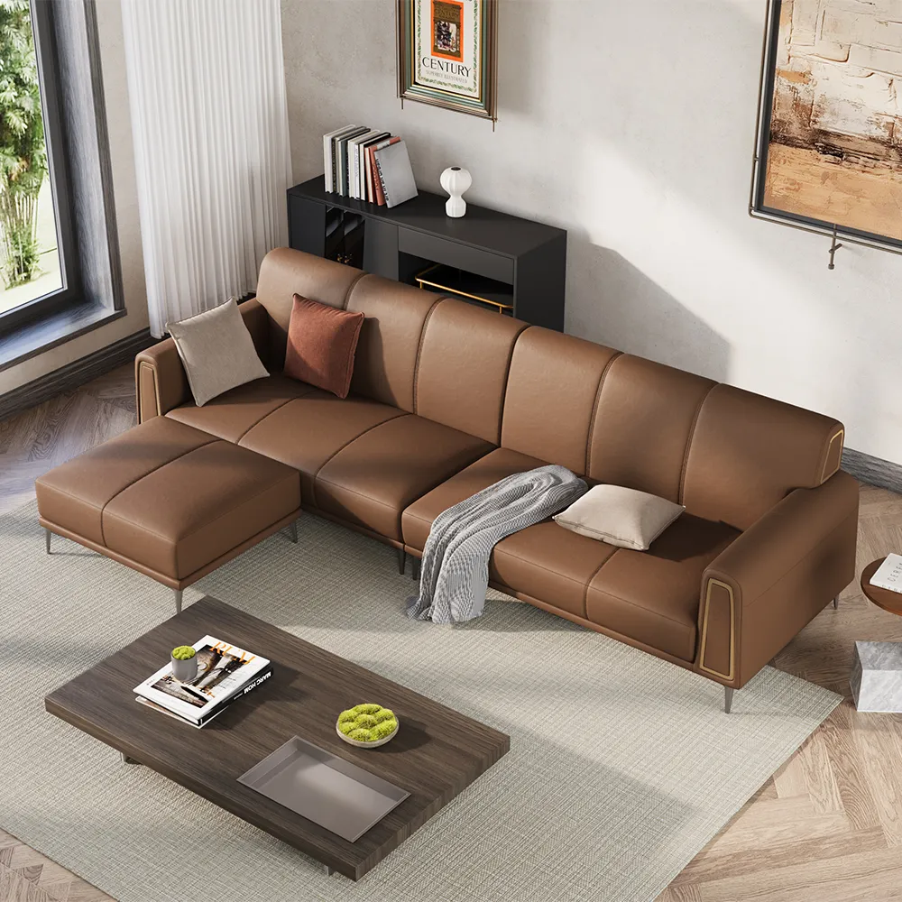 Brown Leather Sofa for Home