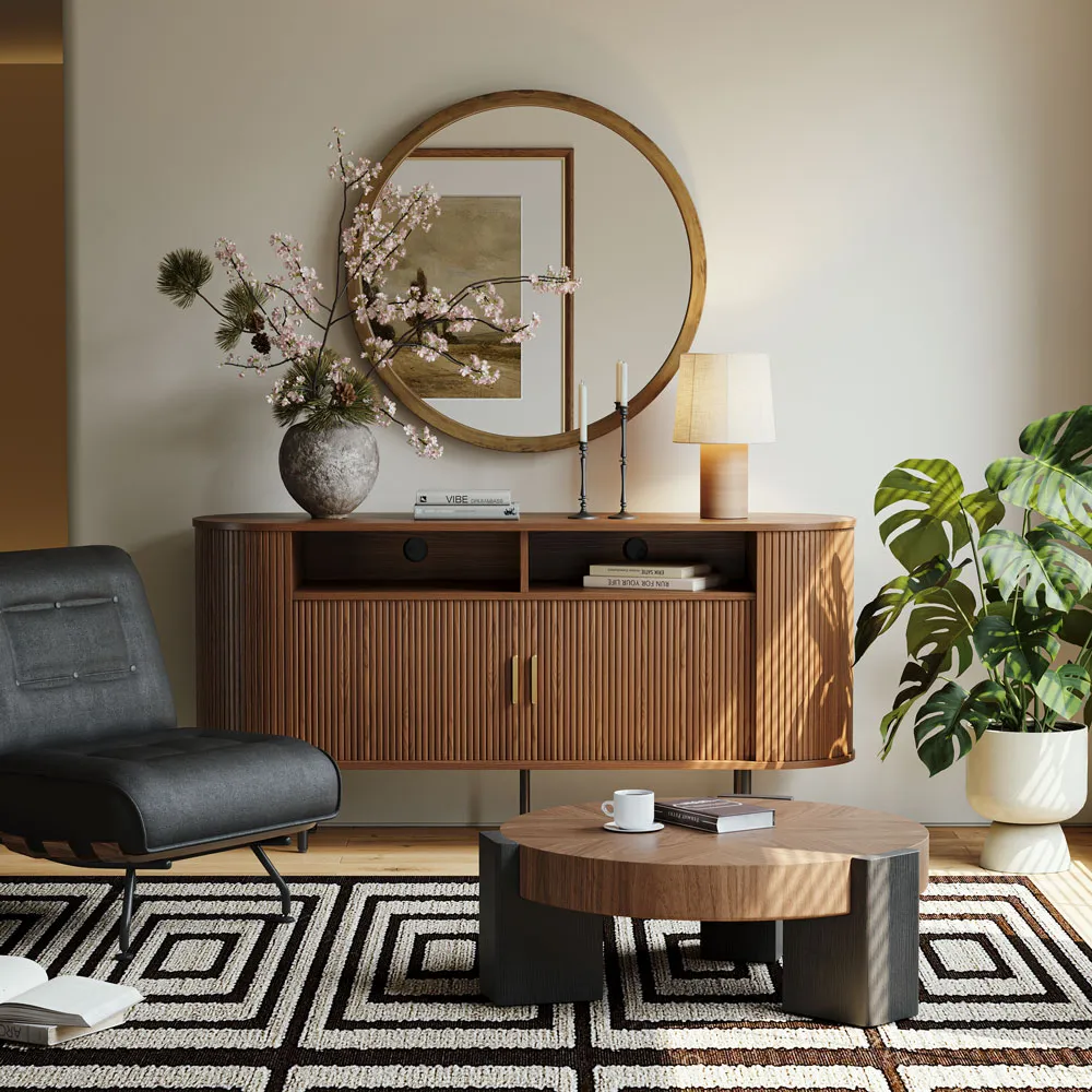 How to Style a Mid-Century Modern Cabinet at Home