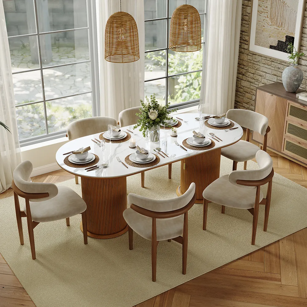 Eos-Oval Glossy Sintered Stone Dining Table