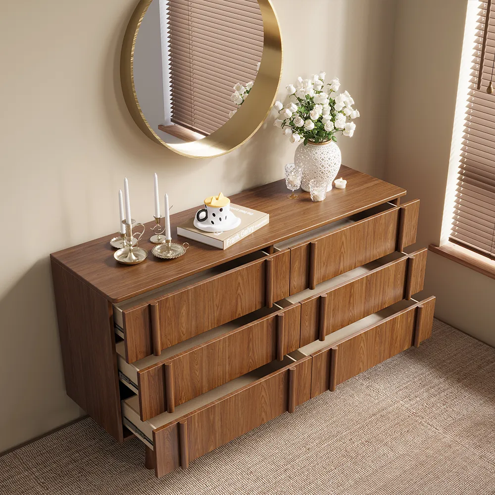 mid century modern 6 drawer dresser