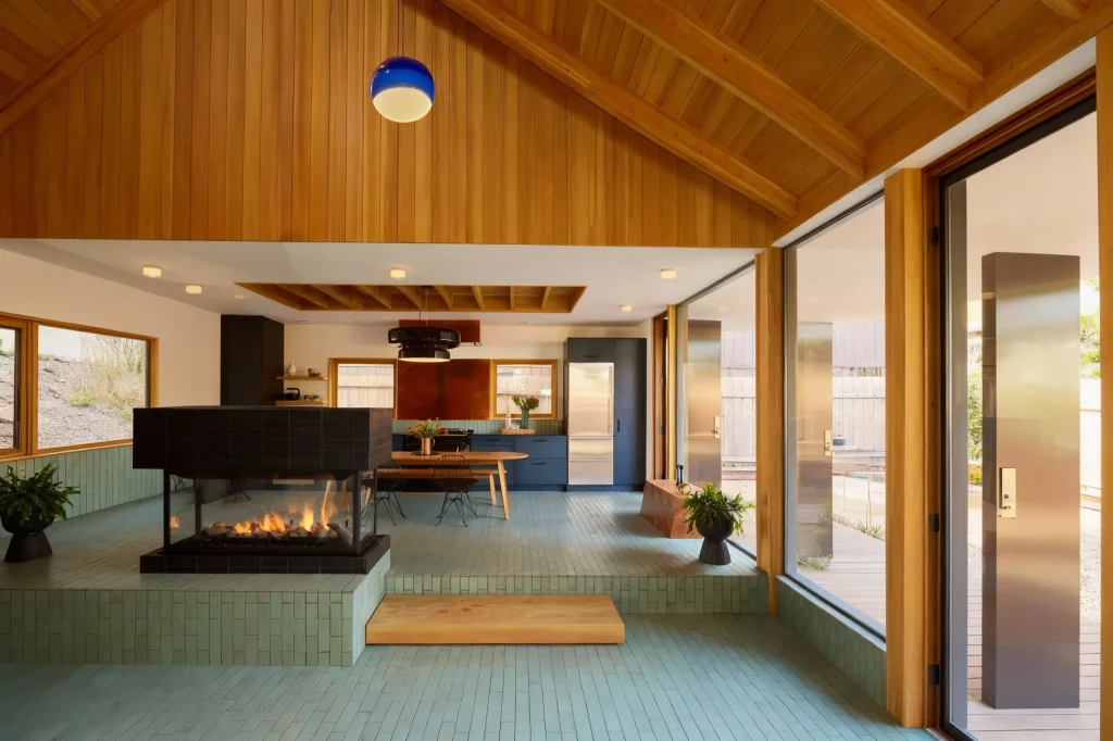 20 Mid Century Modern Kitchen Ideas Bring Warmth with Wood and Balance with Blue Hues