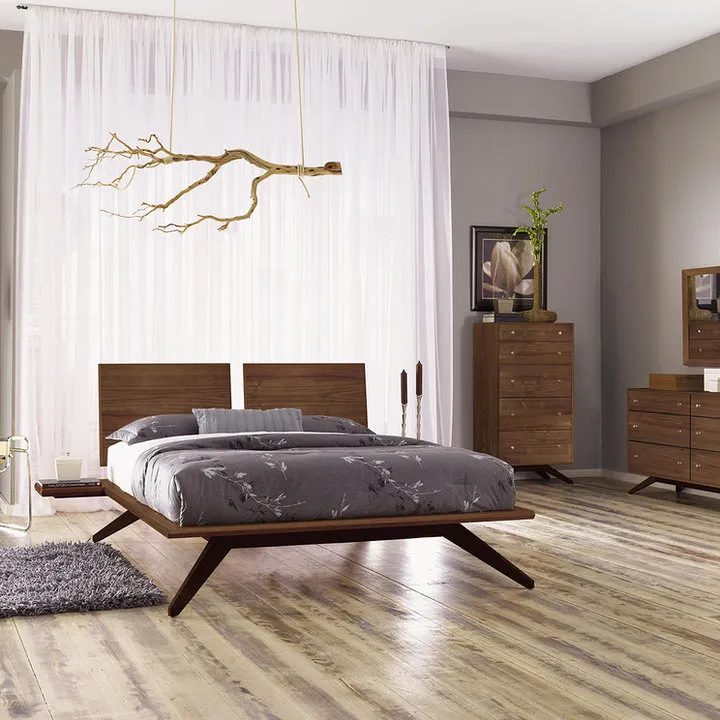Mid Century Modern Bedroom Design Focus On Wooden Elements
