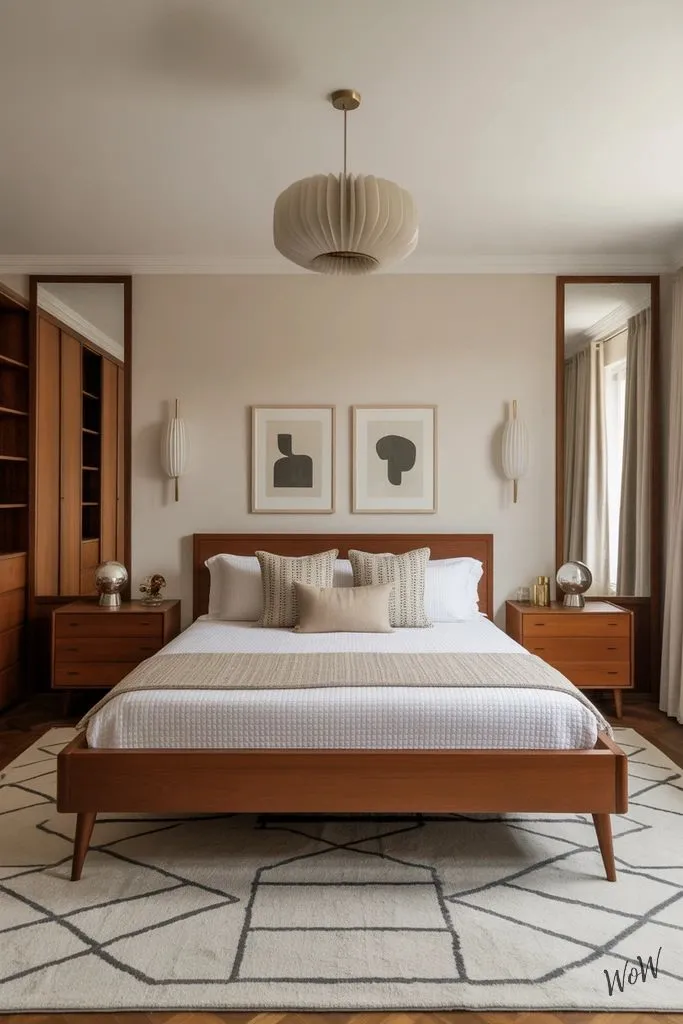 Mid Century Modern Bedroom Design Symmetry For Harmony