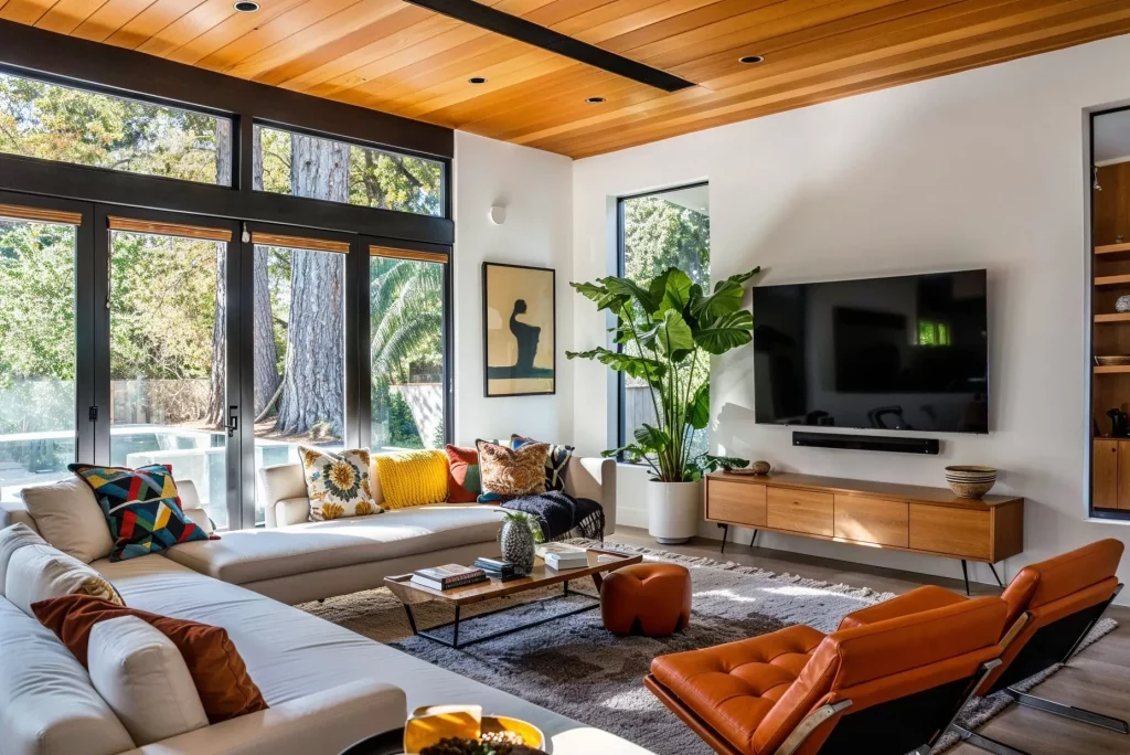 Mid Century Modern Boho Living Room