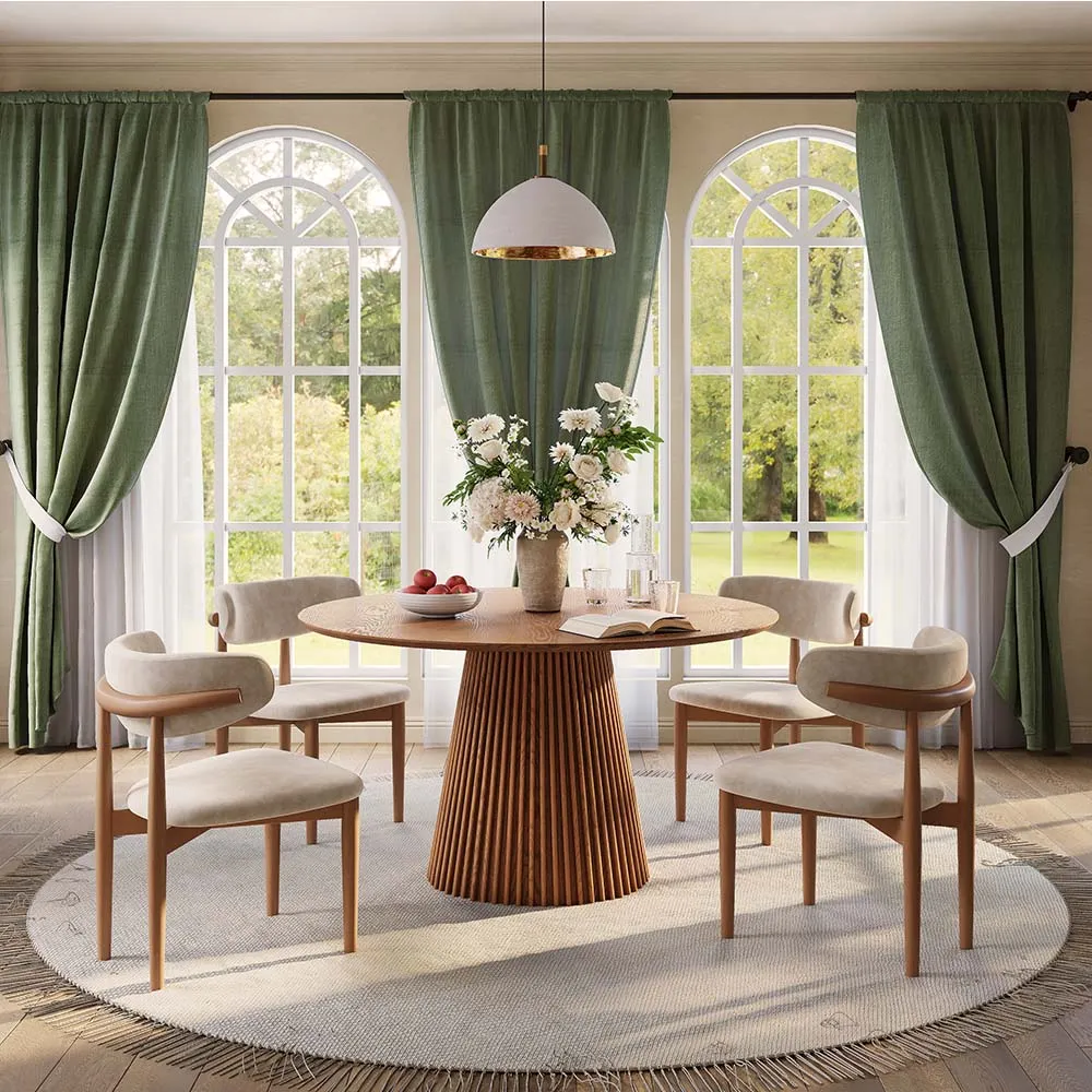 POVISON Round Wood Dining Table