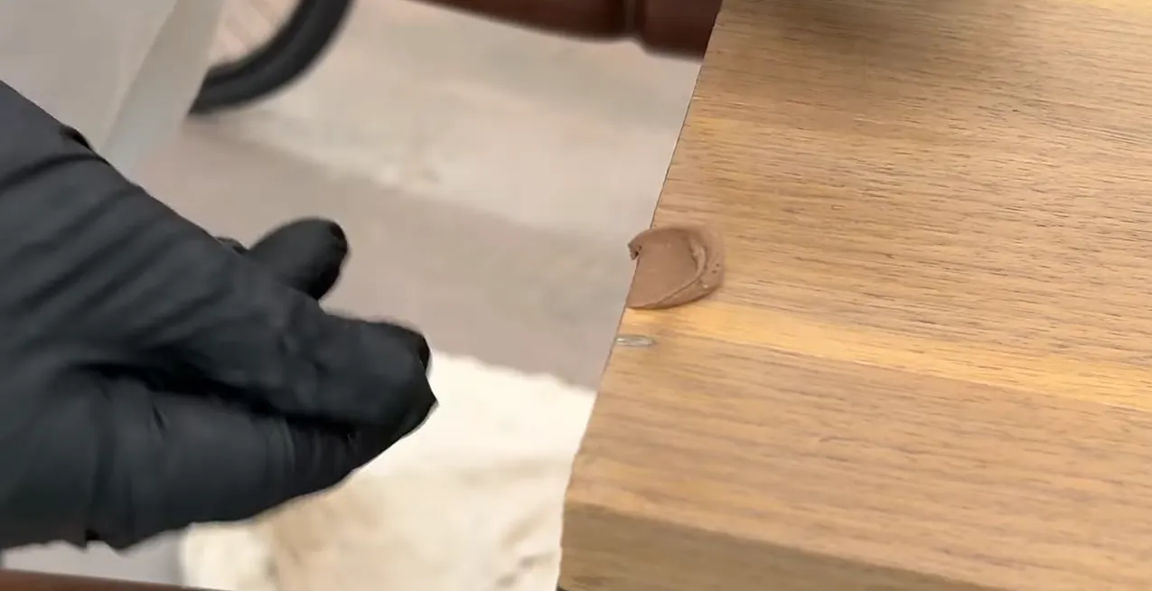 Refinishing Mid Century Modern Furniture Step 5: Repair Veneer and Fill Imperfections