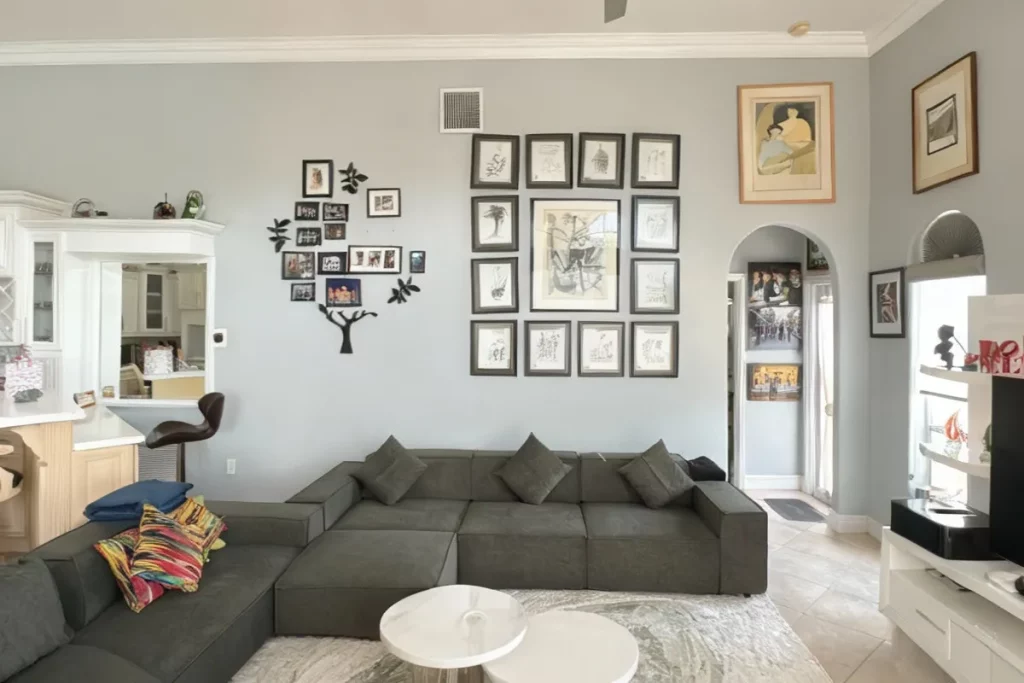 Contemporary Interior With the Most Comfortable Sectional Sofa With Chaise And a Minimalist Coffee Table