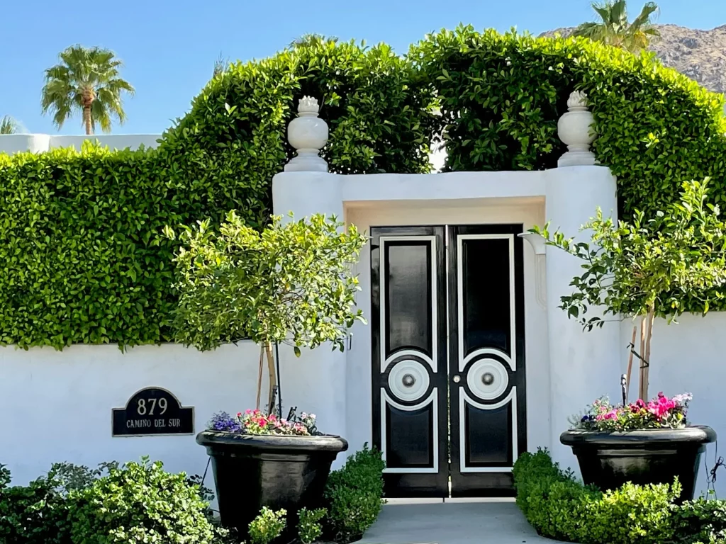 Mid Century Modern Exterior With Black-and-White Geometric Design & Sculptural Symmetry