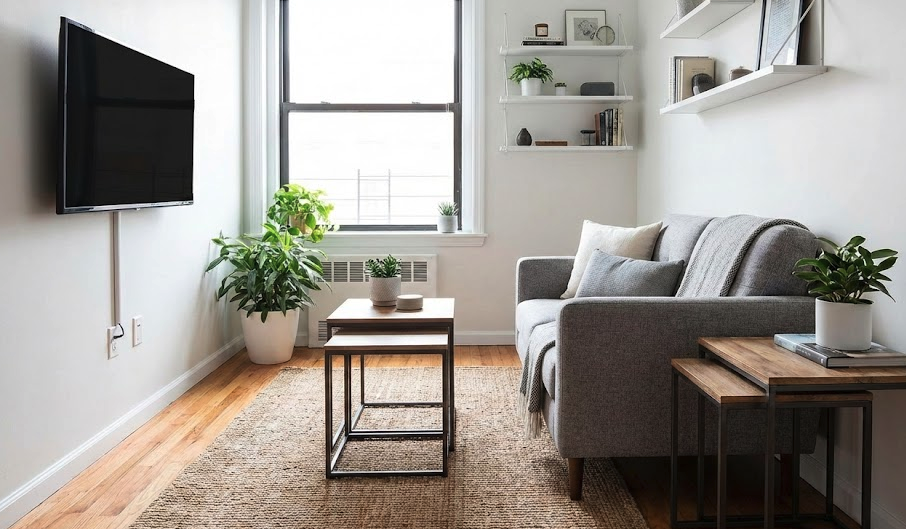 Loveseat in small living room for busy families