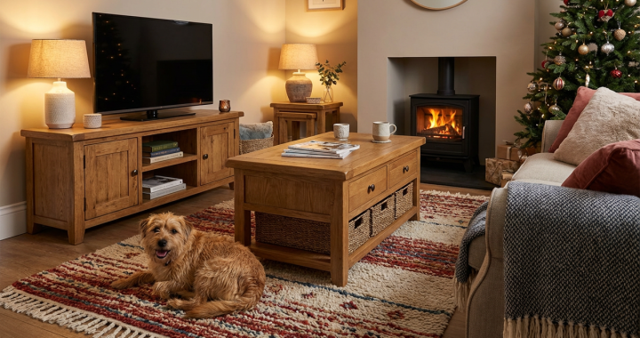 pet-friendly solid wood furniture set bought during post holiday furniture sale