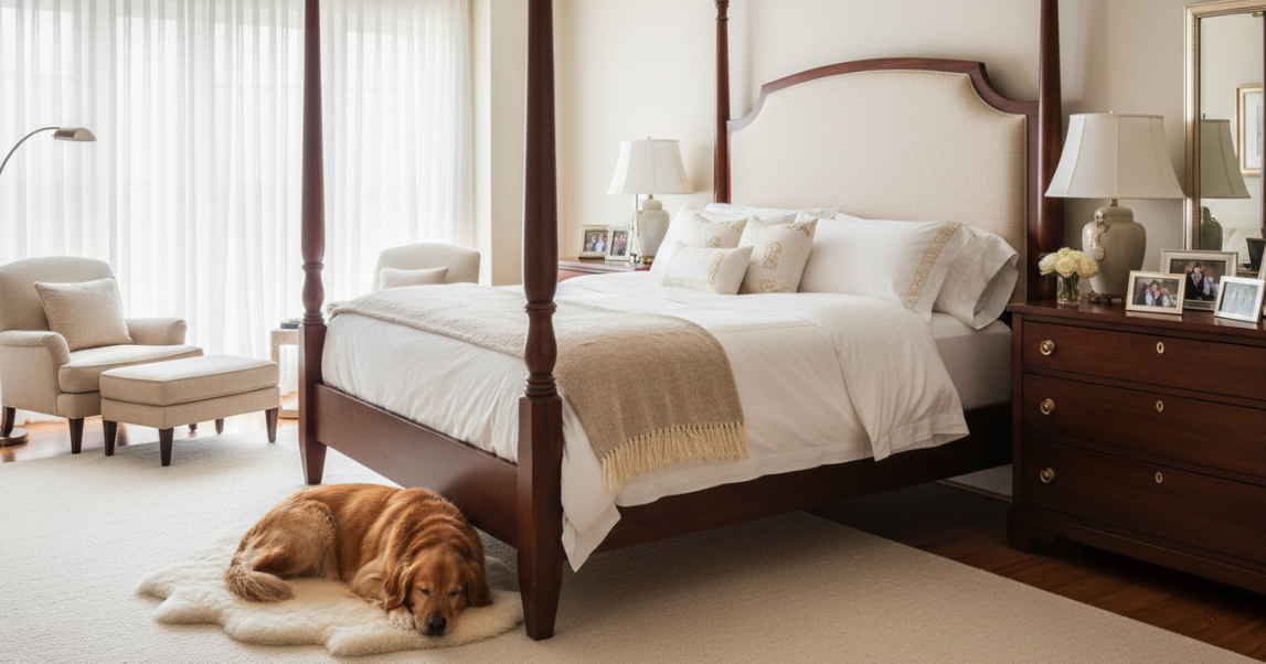 Bedroom furniture essentials in solid wood for busy parents and pet owners