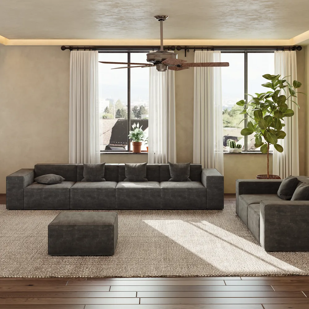 Barrett - 2-4 Seater Dark Gray Modern Modular Sofa Set