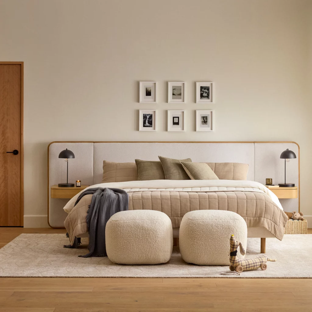 Bjorn King Upholstered Bed with Nightstands Set