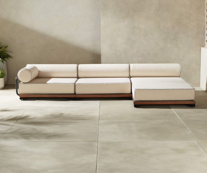 CB2 Bizerte 3-Piece Outdoor Patio Sectional Sofa