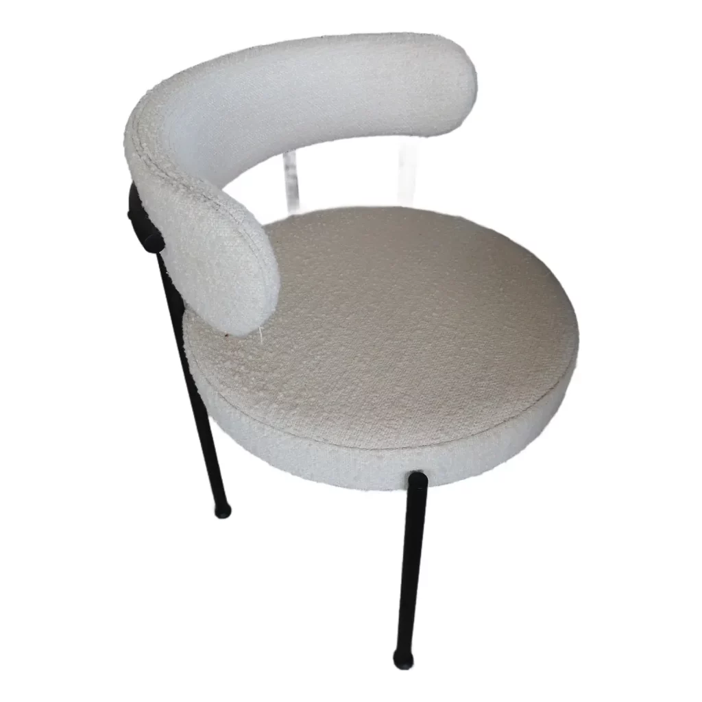 CB2 Inesse Ivory Boucle Dining Chair