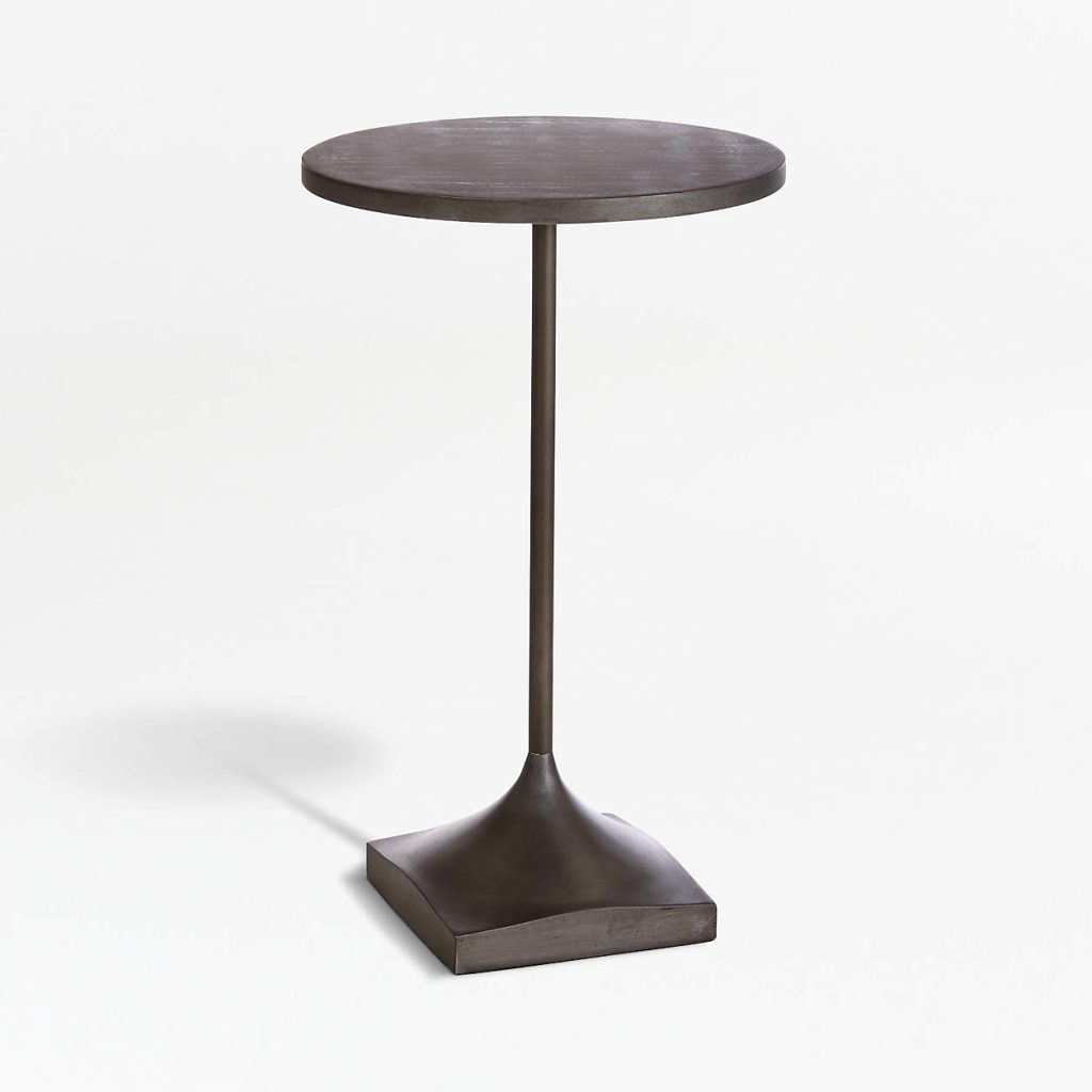 Crate & Barrel Prost Small Metal Round Drink Table