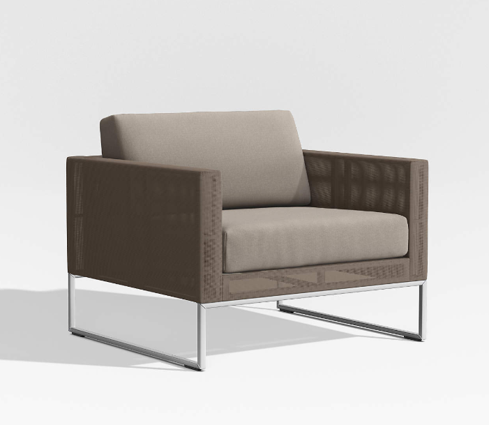 Dune Taupe Outdoor Lounge Chair with Sunbrella